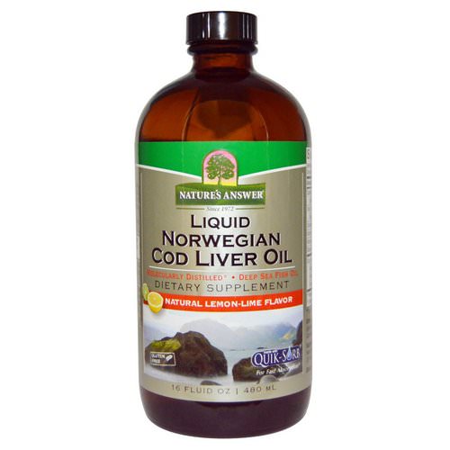 Nature's Answer, Liquid Norwegian Cod Liver Oil, Natural Lemon-Lime Flavor, 16 fl oz (480 ml) فوائد