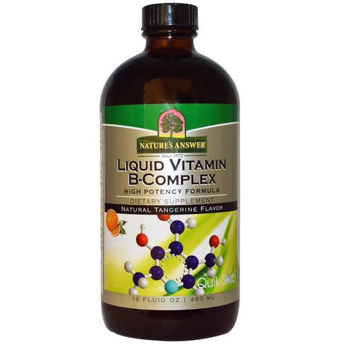 Nature's Answer, Liquid Vitamin B-Complex, Natural Tangerine Flavor, 16 fl oz (480 ml) فوائد
