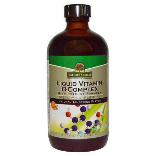Nature's Answer, Liquid Vitamin B-Complex, Natural Tangerine Flavor, 8 fl oz (240 ml) فوائد