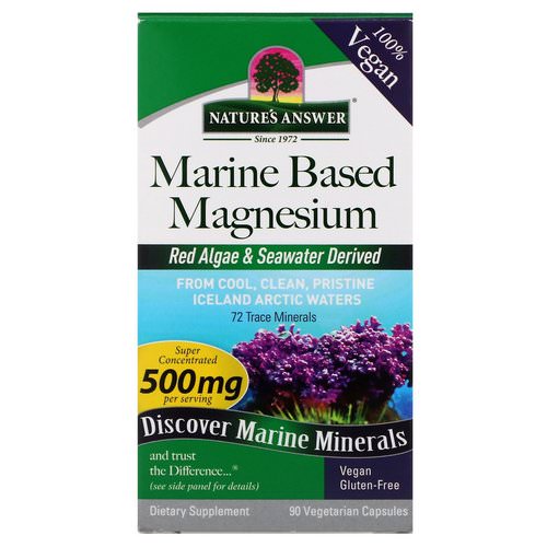 Nature's Answer, Marine Based Magnesium, 500 mg, 90 Vegetarian Capsules فوائد