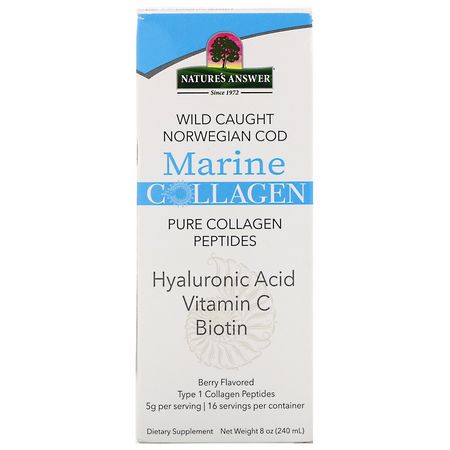 Nature's Answer, Marine Collagen, Wild Caught Norwegian Cod, Berry Flavored, 8 oz (240 ml):مكملات الك,لاجين, المفصل