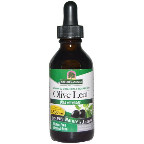 Nature's Answer, Olive Leaf, Alcohol-Free, 1,500 mg, 2 fl oz (60 ml) فوائد
