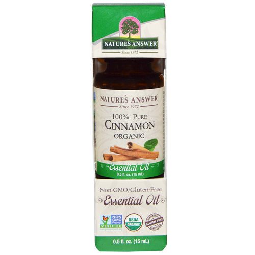 Nature's Answer, Organic Essential Oil, 100% Pure Cinnamon, 0.5 fl oz (15 ml) فوائد