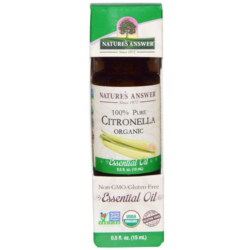 Nature's Answer, Organic Essential Oil, 100% Pure Citronella, 0.5 fl oz (15 ml) فوائد