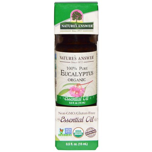 Nature's Answer, Organic Essential Oil, 100% Pure Eucalyptus, 0.5 fl oz (15 ml) فوائد
