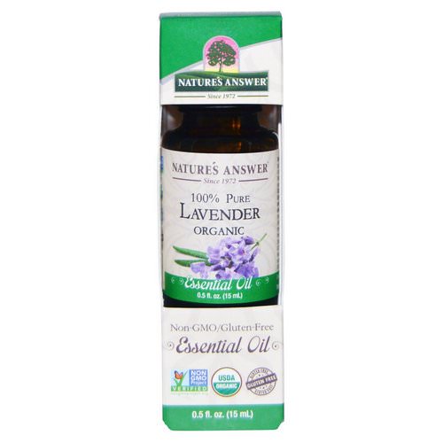 Nature's Answer, Organic Essential Oil, 100% Pure Lavender, 0.5 fl oz (15 ml) فوائد
