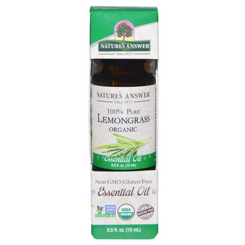 Nature's Answer, Organic Essential Oil, 100% Pure Lemongrass, 0.5 fl oz (15 ml) فوائد