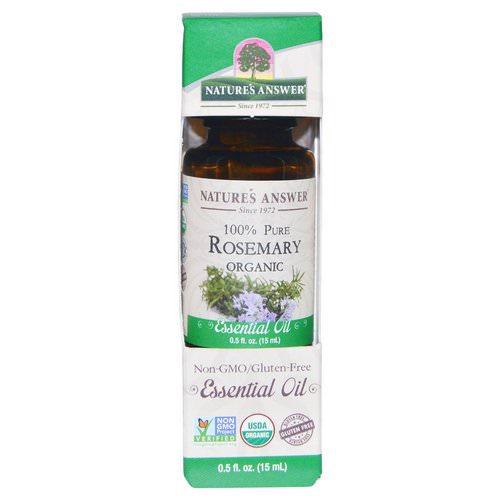 Nature's Answer, Organic Essential Oil, 100% Pure Rosemary, 0.5 fl oz (15 ml) فوائد