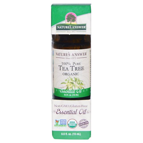 Nature's Answer, Organic Essential Oil, 100% Pure Tea Tree, 0.5 fl oz (15 ml) فوائد