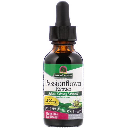 Nature's Answer, Passionflower Extract, Low Alcohol, 1,600 mg, 1 fl oz (30 ml) فوائد