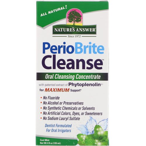 Nature's Answer, PerioBrite Cleanse, Oral Cleansing Concentrate, Coolmint, 4 fl oz (120 ml) فوائد