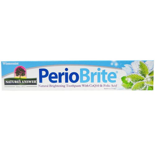 Nature's Answer, PerioBrite, Natural Brightening Toothpaste with CoQ10 & Folic Acid, Wintermint, 4 fl oz (113.4 g) فوائد