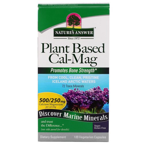 Nature's Answer, Plant Based Cal-Mag, 500/250 mg, 120 Vegetarian Capsules فوائد