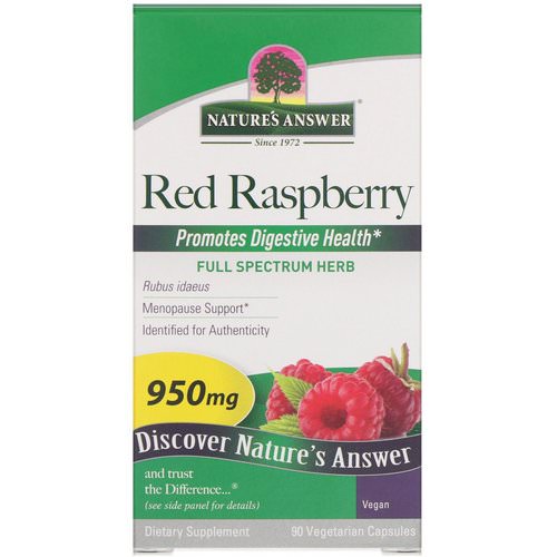 Nature's Answer, Red Raspberry, Rubus Idaeus, 950 mg, 90 Vegetarian Capsules فوائد