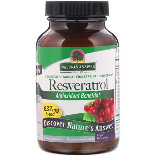 Nature's Answer, Resveratrol, 637 mg, 60 Vegetarian Capsules فوائد
