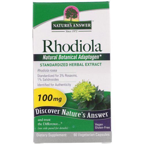 Nature's Answer, Rhodiola, 100 mg, 60 Vegetarian Capsules فوائد