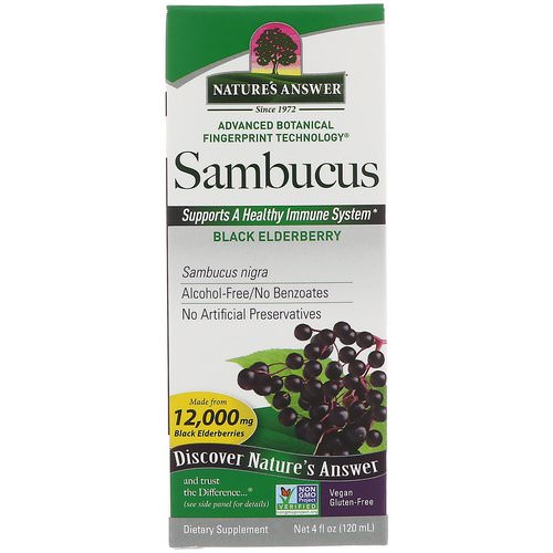 Nature's Answer, Sambucus, Black ElderBerry, 12,000 mg, 4 fl oz (120 ml) فوائد