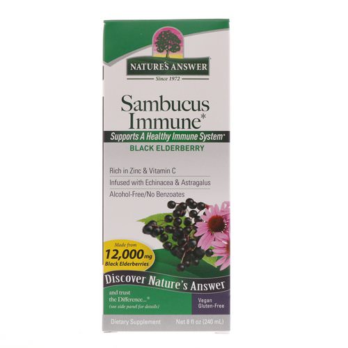 Nature's Answer, Sambucus Immune, Infused with Echinacea & Astragalus, 12,000 mg, 8 fl oz (240 ml) فوائد