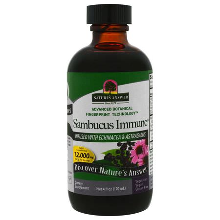 Nature's Answer Elderberry Sambucus Cold Cough Flu - الأنفل,نزا ,السعال ,البرد ,المكملات الغذائية