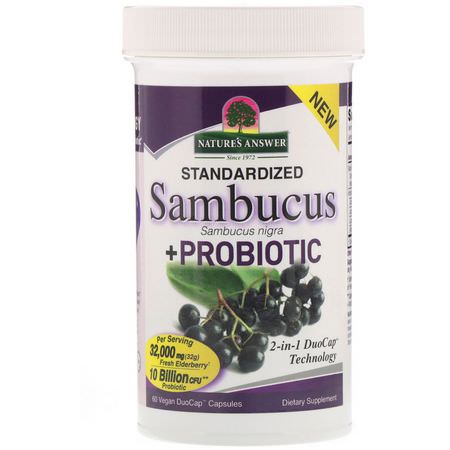 Nature's Answer Elderberry Sambucus Probiotic Formulas - البر,بي,تيك, الهضم, المكملات الغذائية, Elderberry Sambucus