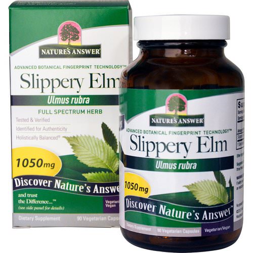 Nature's Answer, Slippery Elm, Ulmus Rubra, 1050 mg, 90 Vegetarian Capsules فوائد