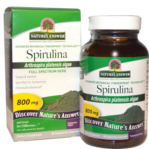 Nature's Answer, Spirulina, 800 mg, 90 Vegetarian Capsules فوائد