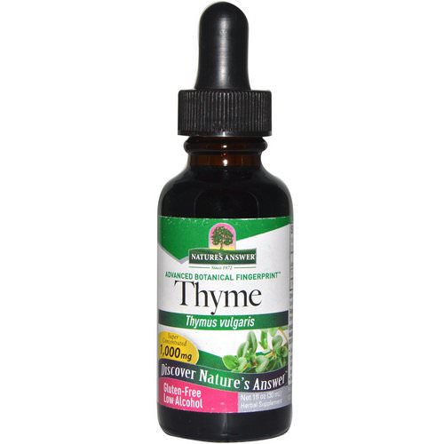 Nature's Answer, Thyme, Low Alcohol, 1,000 mg, 1 fl oz (30 ml) فوائد