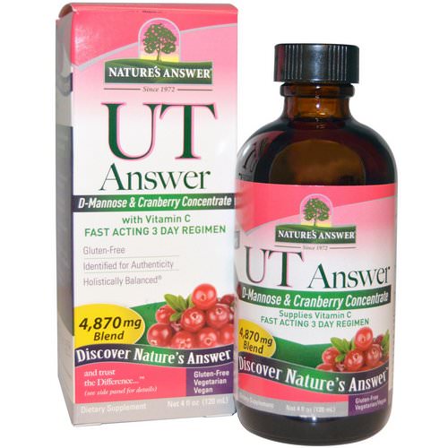 Nature's Answer, UT Answer, D-Mannose & Cranberry Concentrate, 4,870 mg, 4 fl oz (120 ml) فوائد