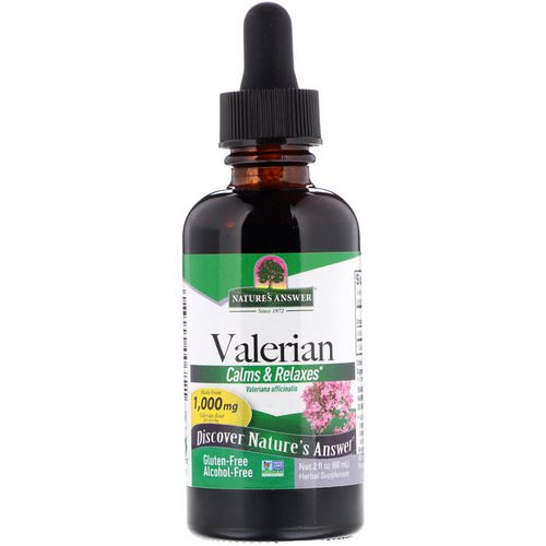Nature's Answer, Valerian, Alcohol-Free, 1,000 mg, 2 fl oz (60 ml) فوائد