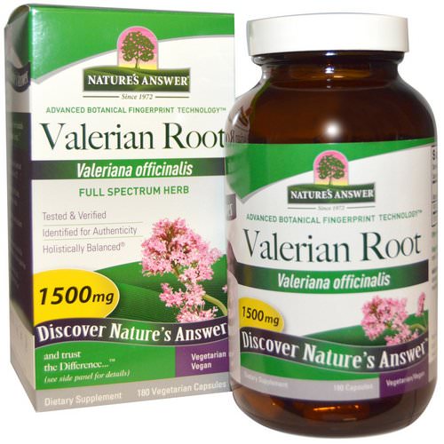 Nature's Answer, Valerian Root, Full Spectrum Herb, 1500 mg, 180 Vegetarian Capsules فوائد