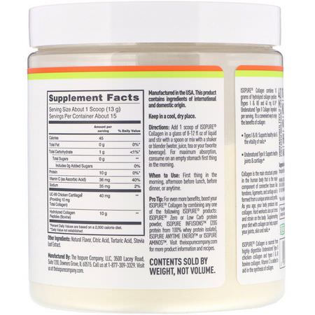Nature's Best, IsoPure, Collagen, Mango Lime, 6.88 oz (195 g):مكملات الك,لاجين, المفصل