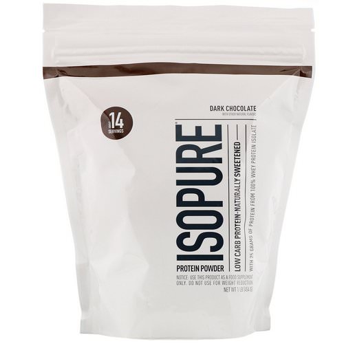 Nature's Best, IsoPure, Low Carb Protein Powder, Dark Chocolate, 1 lb (454 g) فوائد