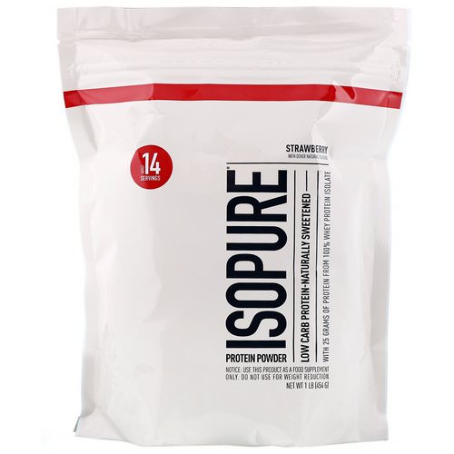 Nature's Best, IsoPure, Low Carb Protein Powder, Strawberry, 1 lb (454 g) فوائد