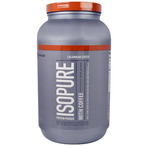Nature's Best, IsoPure, Protein Powder with Coffee, Colombian Coffee, 3 lb (1361 g) فوائد
