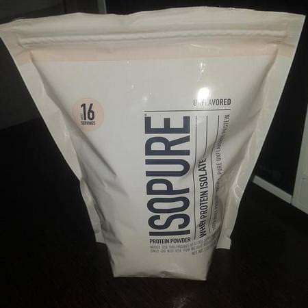 Nature's Best, IsoPure, Whey Protein Isolate, Protein Powder, Unflavored, 1 lb (454 g)