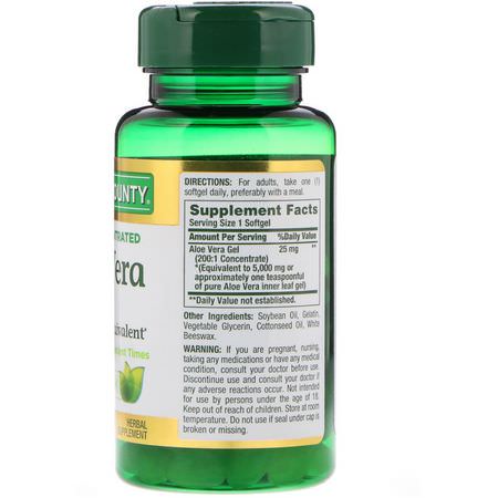 Nature's Bounty, Aloe Vera Gel, 5000 mg Equivalent, 100 Rapid Release Softgels:الأل,ة فيرا, الهضم