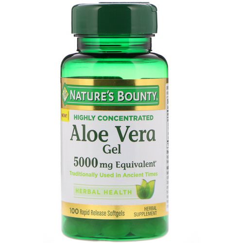 Nature's Bounty, Aloe Vera Gel, 5000 mg Equivalent, 100 Rapid Release Softgels فوائد