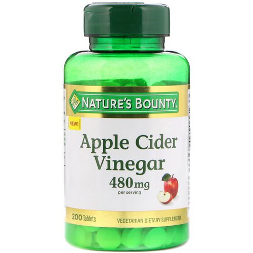 Nature's Bounty, Apple Cider Vinegar, 480 mg, 200 Tablets فوائد