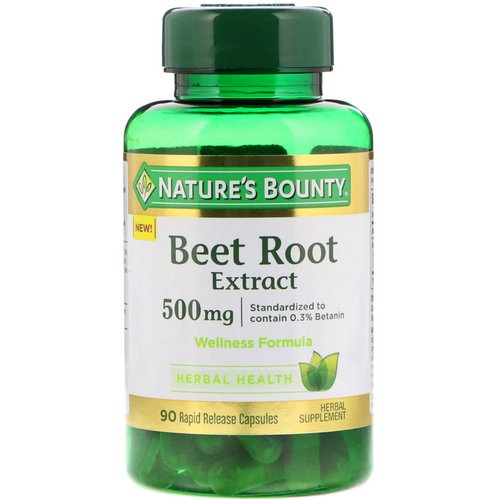 Nature's Bounty, Beet Root Extract, 500 mg, 90 Rapid Release Capsules فوائد