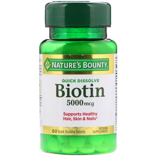 Nature's Bounty, Biotin, 5000 mcg, 60 Quick Dissolve Tablets فوائد