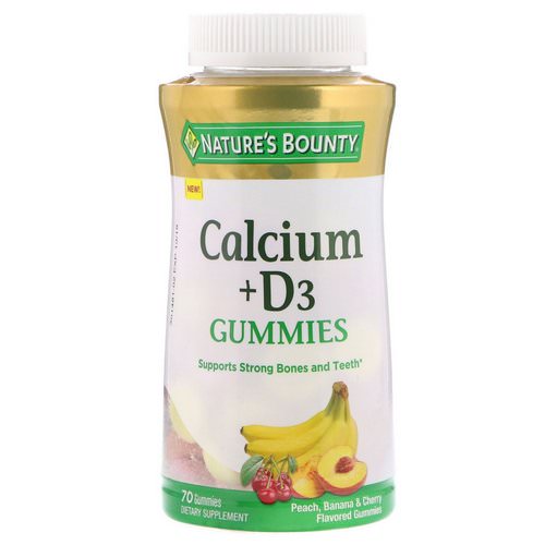 Nature's Bounty, Calcium + D3 Gummies, Peach, Banana & Cherry Flavored, 70 Gummies فوائد