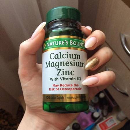 Nature's Bounty, Calcium Magnesium Zinc with Vitamin D3, 100 Coated Caplets