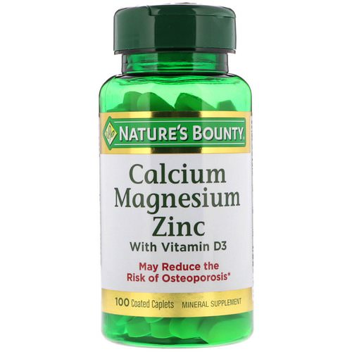 Nature's Bounty, Calcium Magnesium Zinc with Vitamin D3, 100 Coated Caplets فوائد