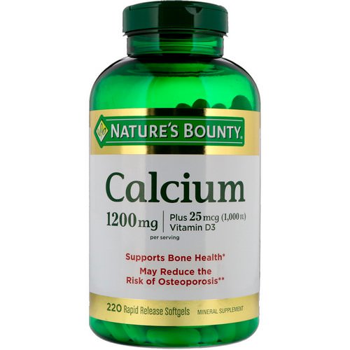 Nature's Bounty, Calcium Plus Vitamin D3, 1200 mg, 220 Rapid Release Softgels فوائد