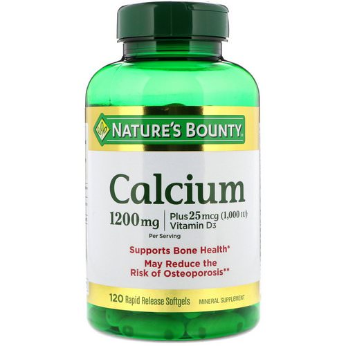 Nature's Bounty, Calcium Plus Vitamin D3, 1200 mg, 120 Rapid Release Softgels فوائد