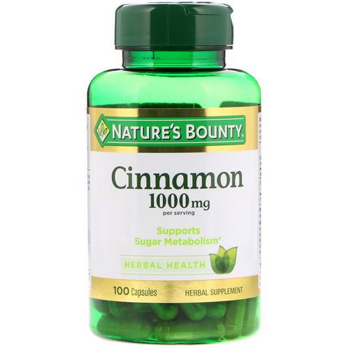 Nature's Bounty, Cinnamon, 1000 mg, 100 Capsules فوائد