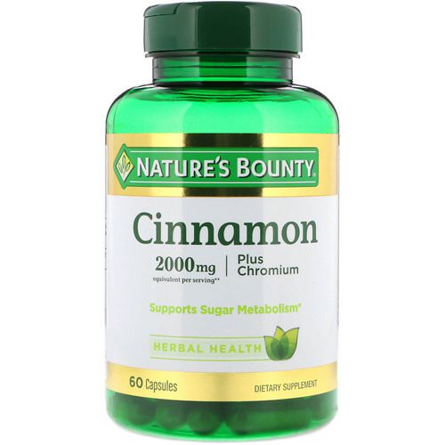 Nature's Bounty, Cinnamon, Plus Chromium, 2000 mg, 60 Capsules فوائد