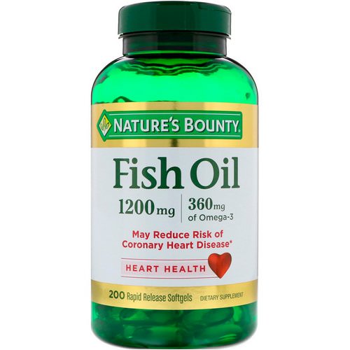Nature's Bounty, Fish Oil, 1,200 mg, 200 Rapid Release Softgels فوائد