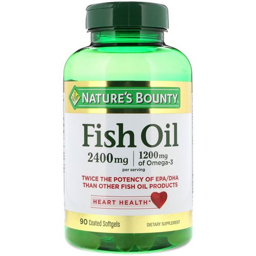 Nature's Bounty, Fish Oil, 2,400 mg, 90 Coated Softgels فوائد