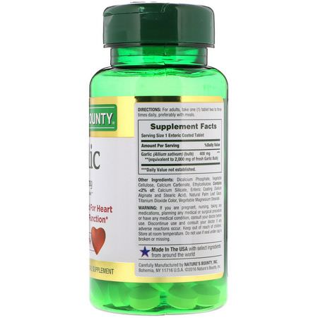Nature's Bounty, Garlic, 2,000 mg, 120 Coated Tablets:الث,م, المعالجة المثلية